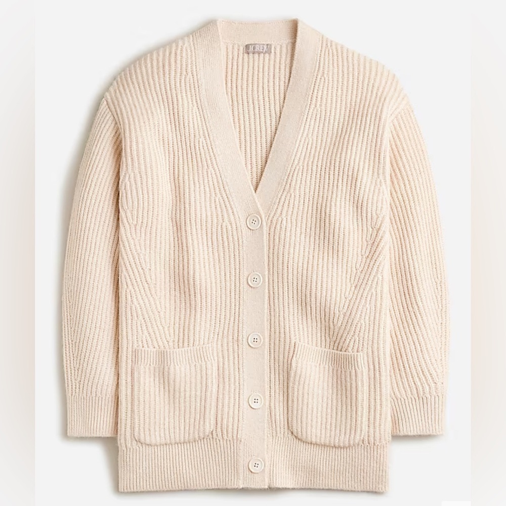 NWOT JCrew Ribbed V-neck cardigan sweater - Picture 2 of 8